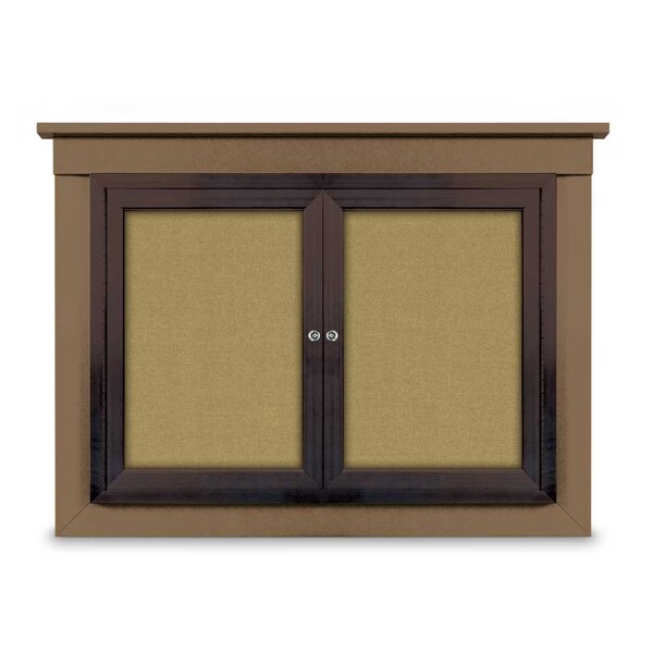 18"x24" 1-Door Enclosed Letterboard, Header, Black Vinyl/Lt Oak